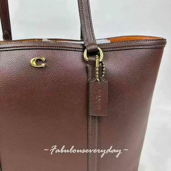 Coach Legacy Tote Bag Shoulder Bag In Leather/Brass/Maple Brown CU056 NWT - Picture 7 of 10